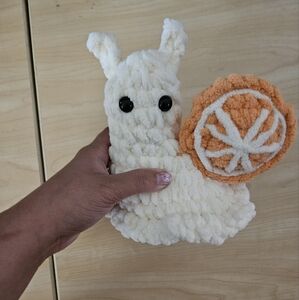 Crochet Orange Snail Amigurumi Plushie